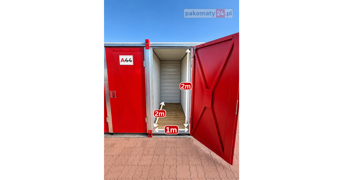 Boks magazynowy Pakomat 2 m² – wymiary