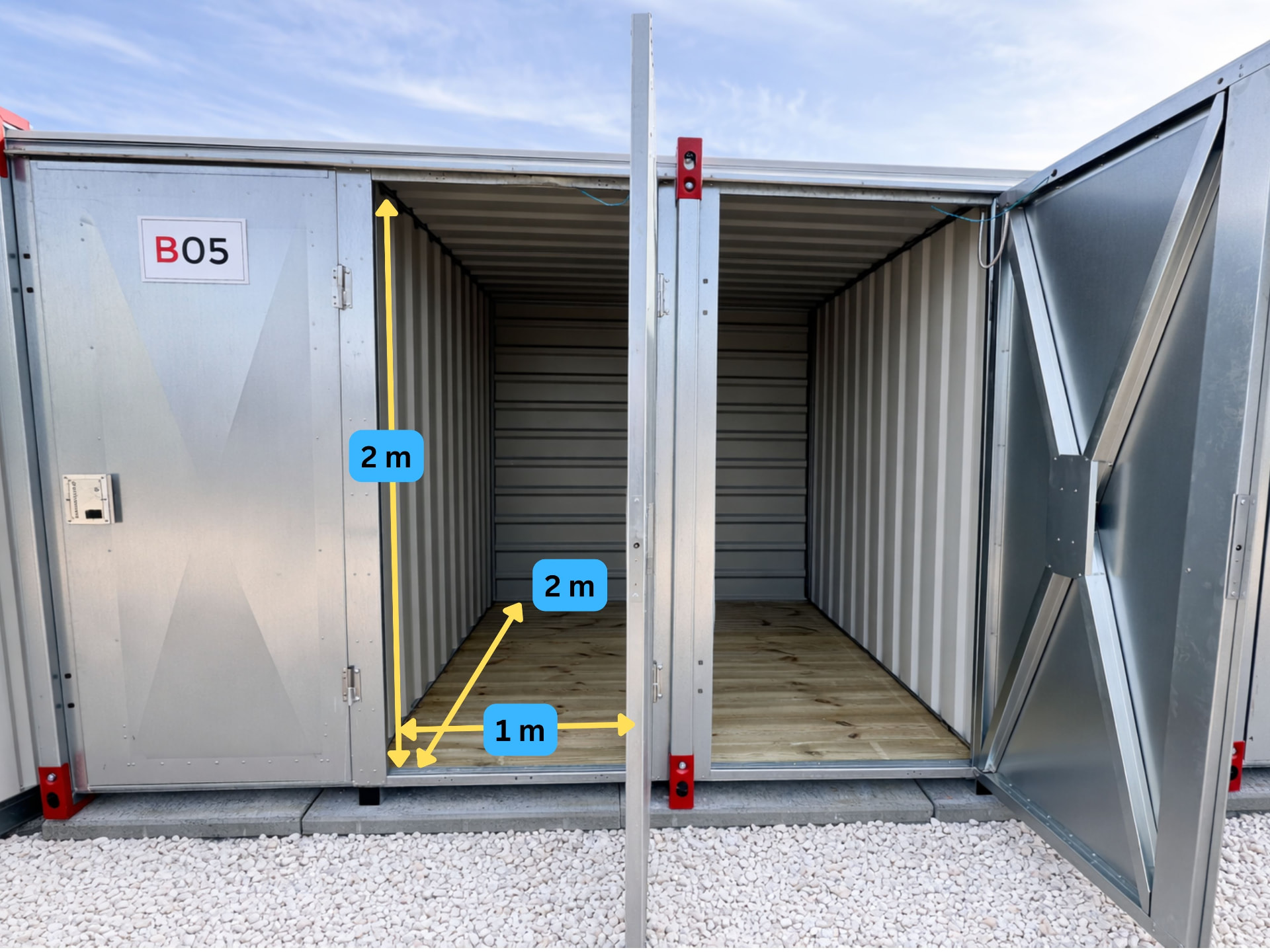 Boks magazynowy Pakomat 2 m² – wymiary