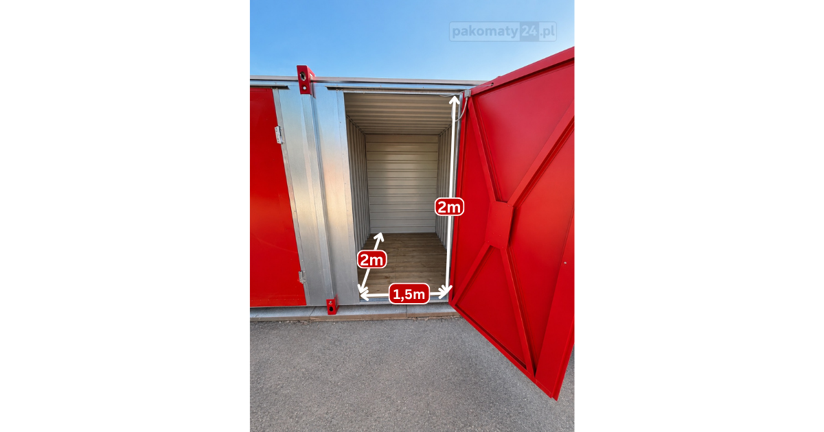 Boks magazynowy Pakomat 3 m² – wymiary
